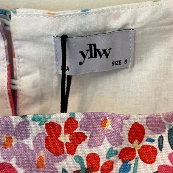 Yllw The Label Floral Crop Top - Size Smal NWT - Picture 2 of 5